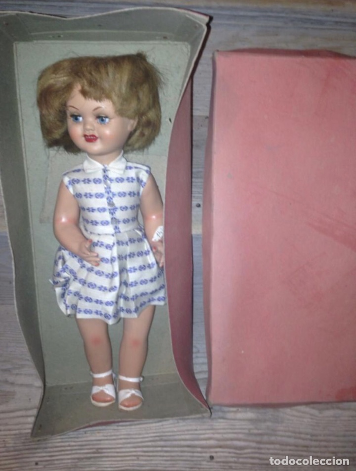Mu&ntilde;eca espa&ntilde;ola clasica: Mu&ntilde;eca de 1940-50 original en caja - Foto 1