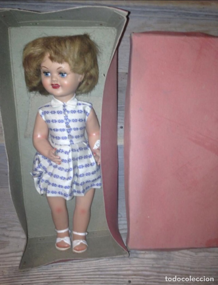 Mu&ntilde;eca espa&ntilde;ola clasica: Mu&ntilde;eca de 1940-50 original en caja - Foto 3
