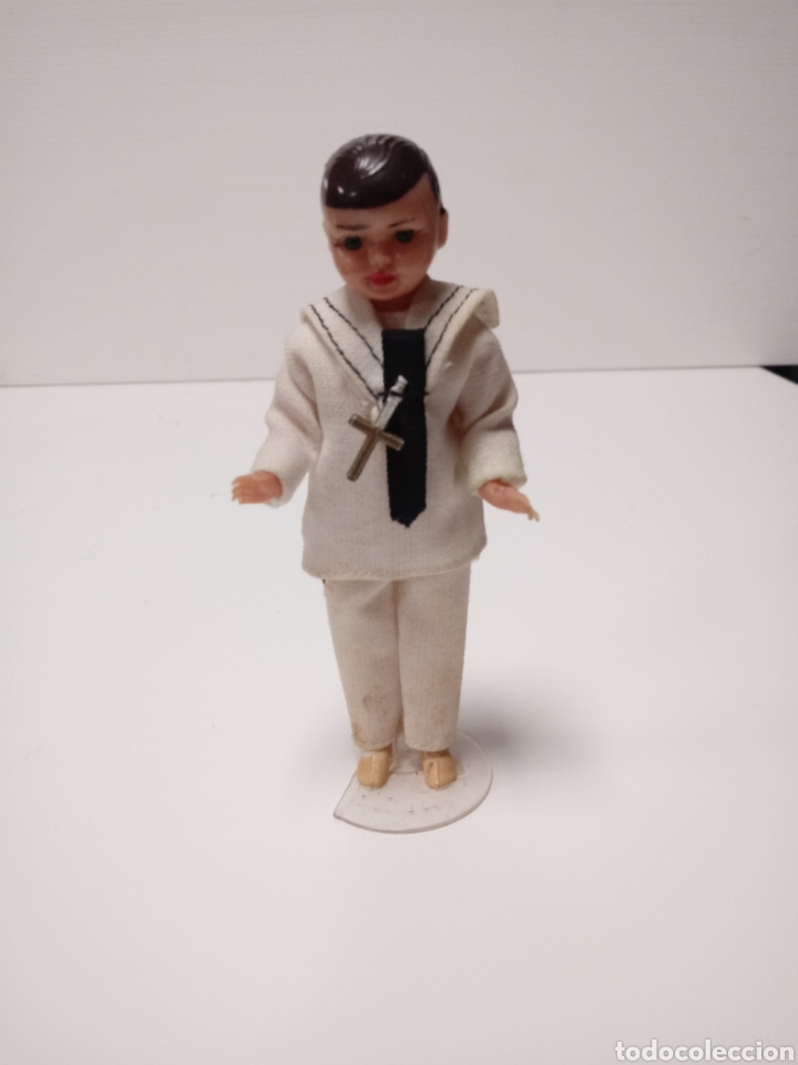 Mu&ntilde;eca espa&ntilde;ola clasica: Mu&ntilde;eco de comunion antiguo 11 cm - Foto 1