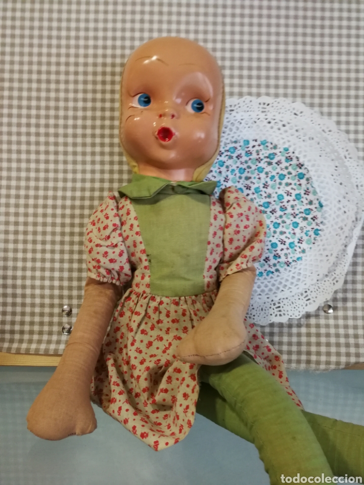 Mu&ntilde;eca espa&ntilde;ola clasica: MU&Ntilde;ECA TRAPO A&Ntilde;OS 40 CARA CELULOIDE - Foto 2