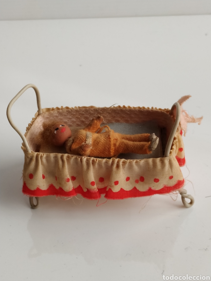 Mu&ntilde;eca espa&ntilde;ola clasica: Antigua mu&ntilde;eca y cuna hecha a mano - Foto 2