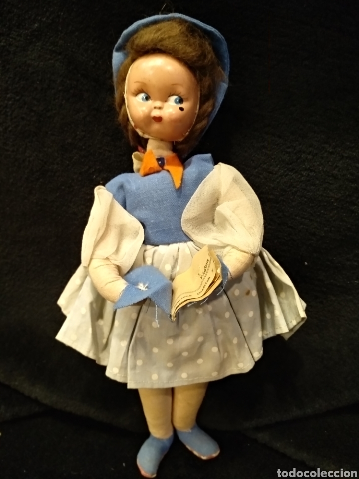 Mu&ntilde;eca espa&ntilde;ola clasica: Mu&ntilde;eca de trapo y cara de celuloide o pl&aacute;stico duro. 26cm - Foto 3