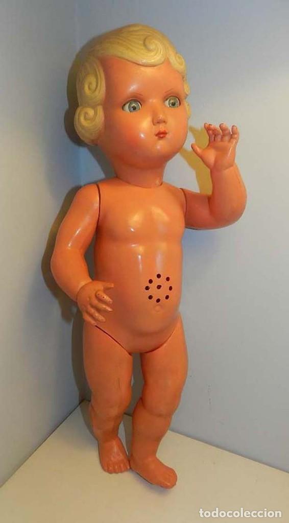 Mu&ntilde;eca espa&ntilde;ola clasica: MU&Ntilde;ECA DE CELULOIDE DE LA CASA ICSA-FINALES DE LOS 40- MIDE 48 CM - MARCADA EN LA NUCA CON EL LOGO - Foto 3