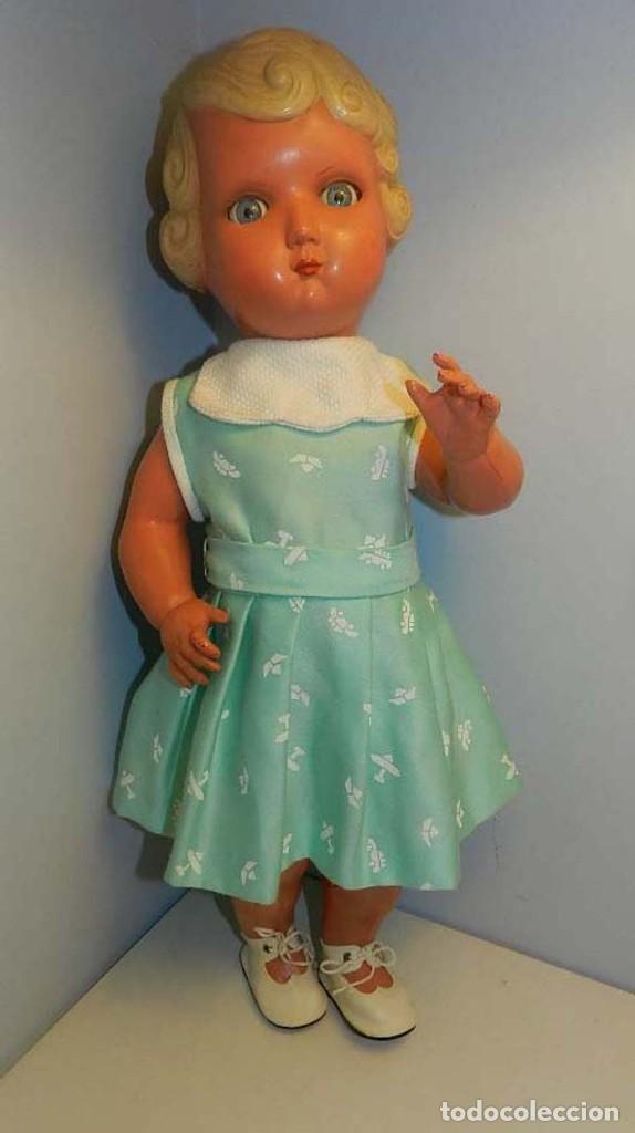 Mu&ntilde;eca espa&ntilde;ola clasica: MU&Ntilde;ECA DE CELULOIDE DE LA CASA ICSA-FINALES DE LOS 40- MIDE 48 CM - MARCADA EN LA NUCA CON EL LOGO - Foto 8