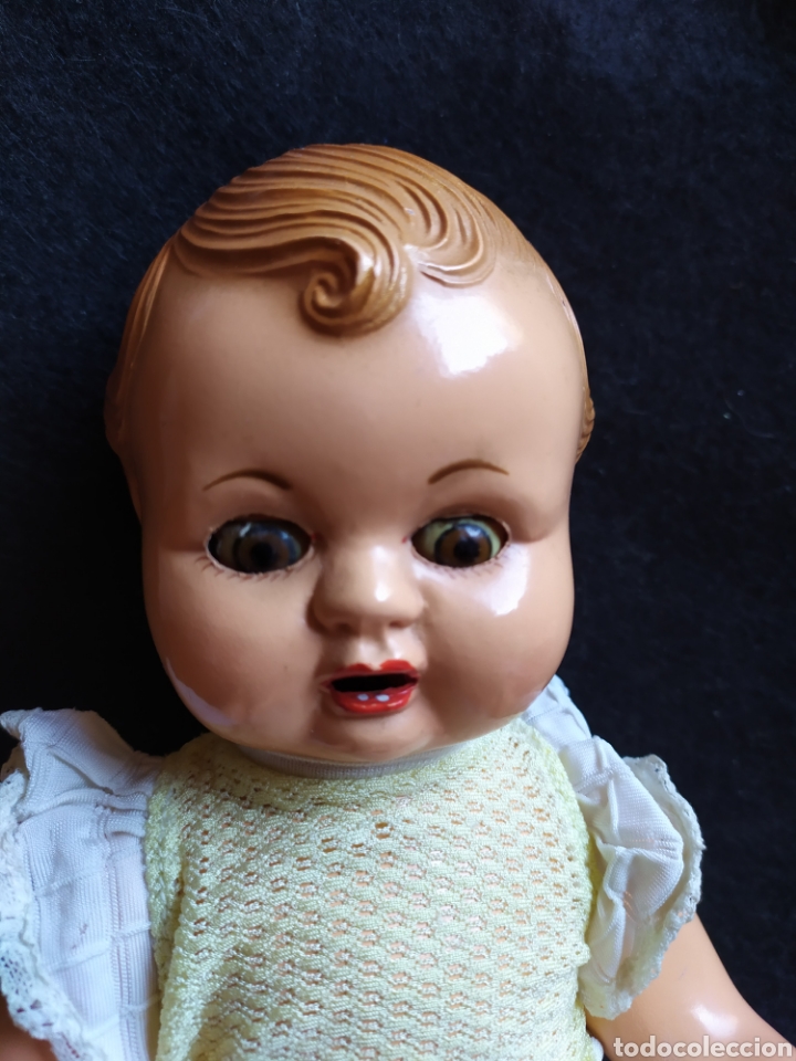 Mu&ntilde;eca espa&ntilde;ola clasica: Antiguo mu&ntilde;eco beb&eacute; de celuloide y composici&oacute;n. - Foto 2