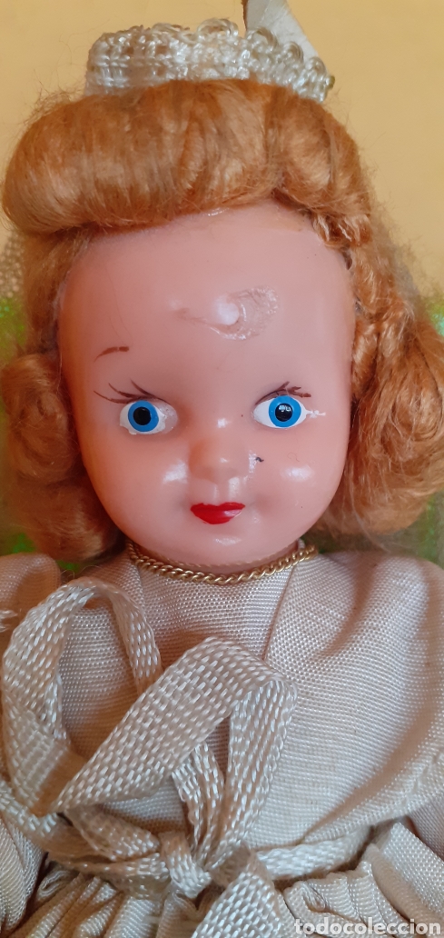 Mu&ntilde;eca espa&ntilde;ola clasica: ANTIGUA MU&Ntilde;ECA DE COMUNION DE CELULOIDE CON SU ROSARIO - Foto 4