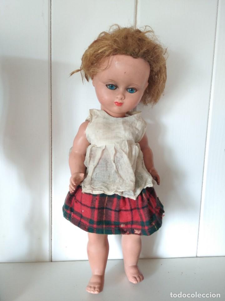 Mu&ntilde;eca espa&ntilde;ola clasica: Antigua mu&ntilde;eca de celuloide ojos durmientes - Foto 1