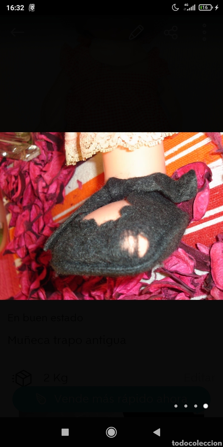 Mu&ntilde;eca espa&ntilde;ola clasica: Mu&ntilde;eca antigua de Trapo - Foto 4