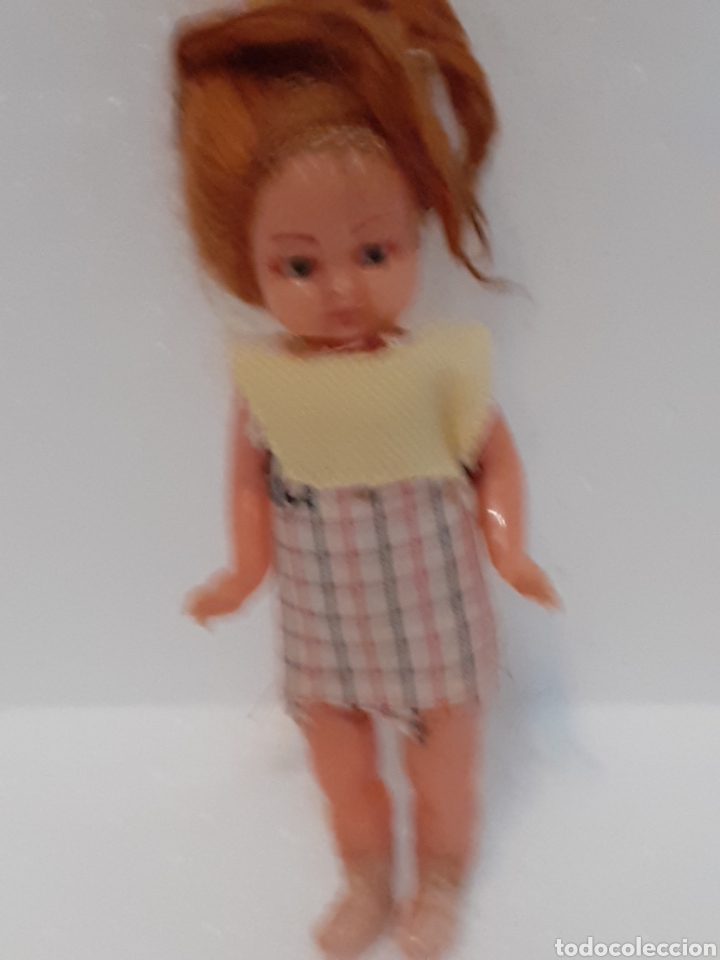 Mu&ntilde;eca espa&ntilde;ola clasica: Mu&ntilde;eca celuloide pelo mohair antigua mide 10 cm - Foto 1
