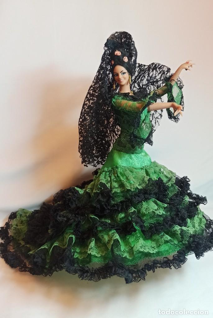 Mu&ntilde;eca espa&ntilde;ola clasica: Mu&ntilde;eca Gitana de Marin de 32 cm antigua - Foto 6