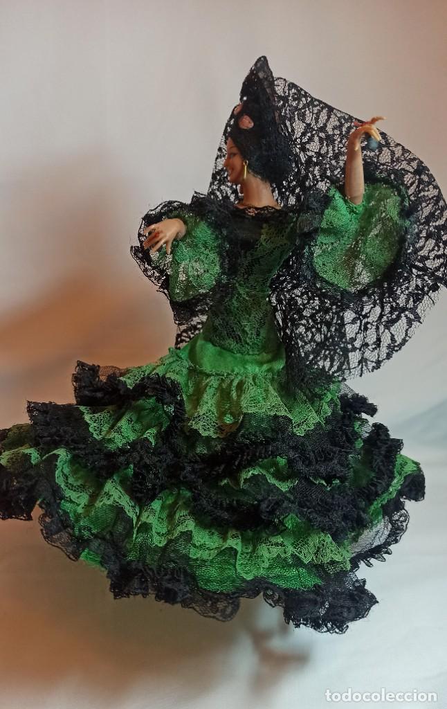 Mu&ntilde;eca espa&ntilde;ola clasica: Mu&ntilde;eca Gitana de Marin de 32 cm antigua - Foto 7