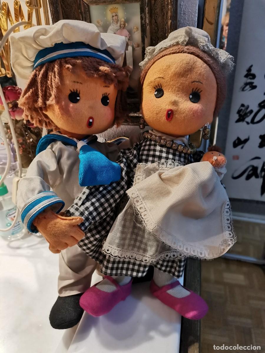 Mu&ntilde;eca espa&ntilde;ola clasica: Pareja de mu&ntilde;ecos de fieltro - Foto 1