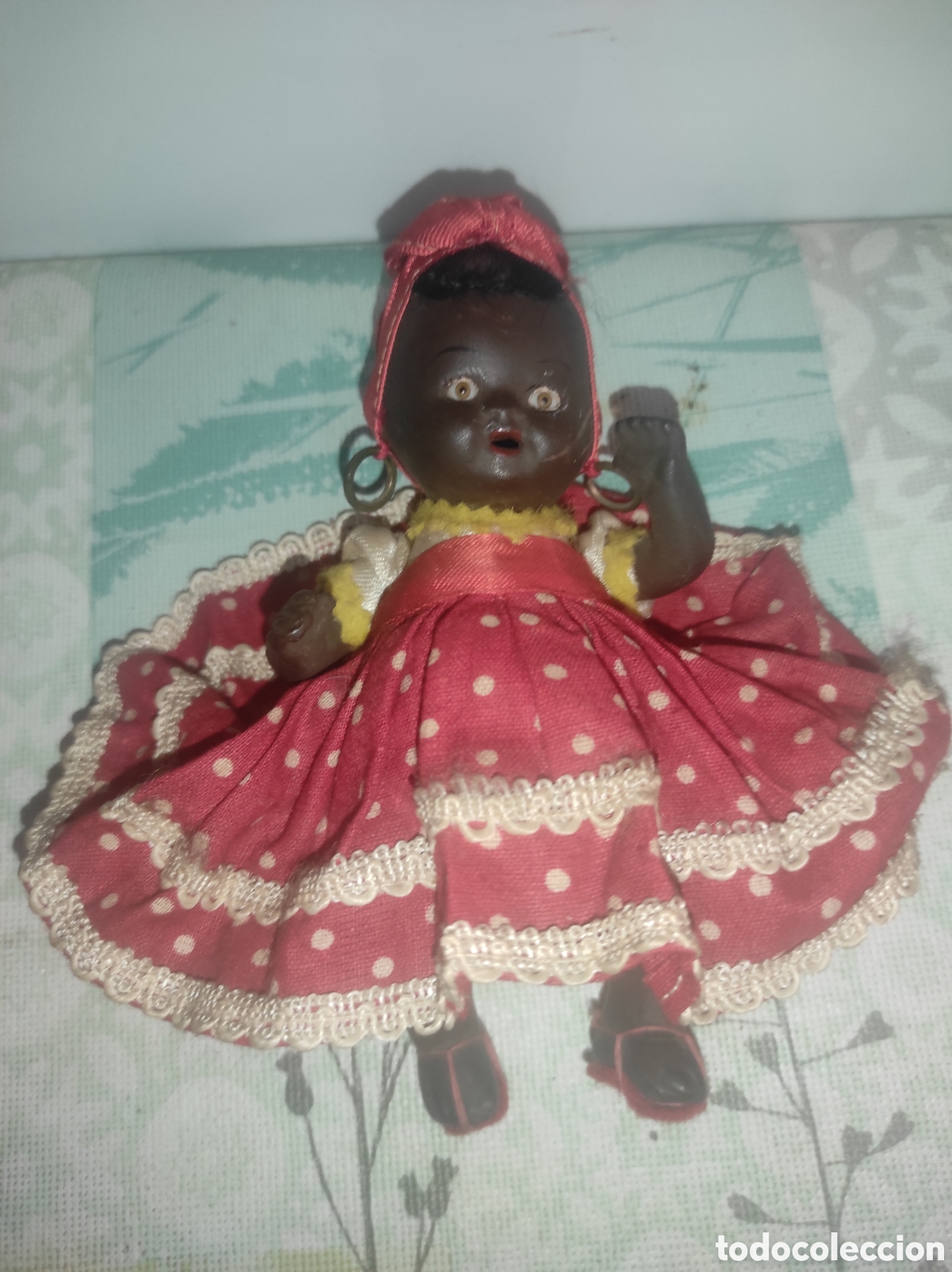 Mu&ntilde;eca espa&ntilde;ola clasica: Beb&eacute; negrito de terracota - Foto 2