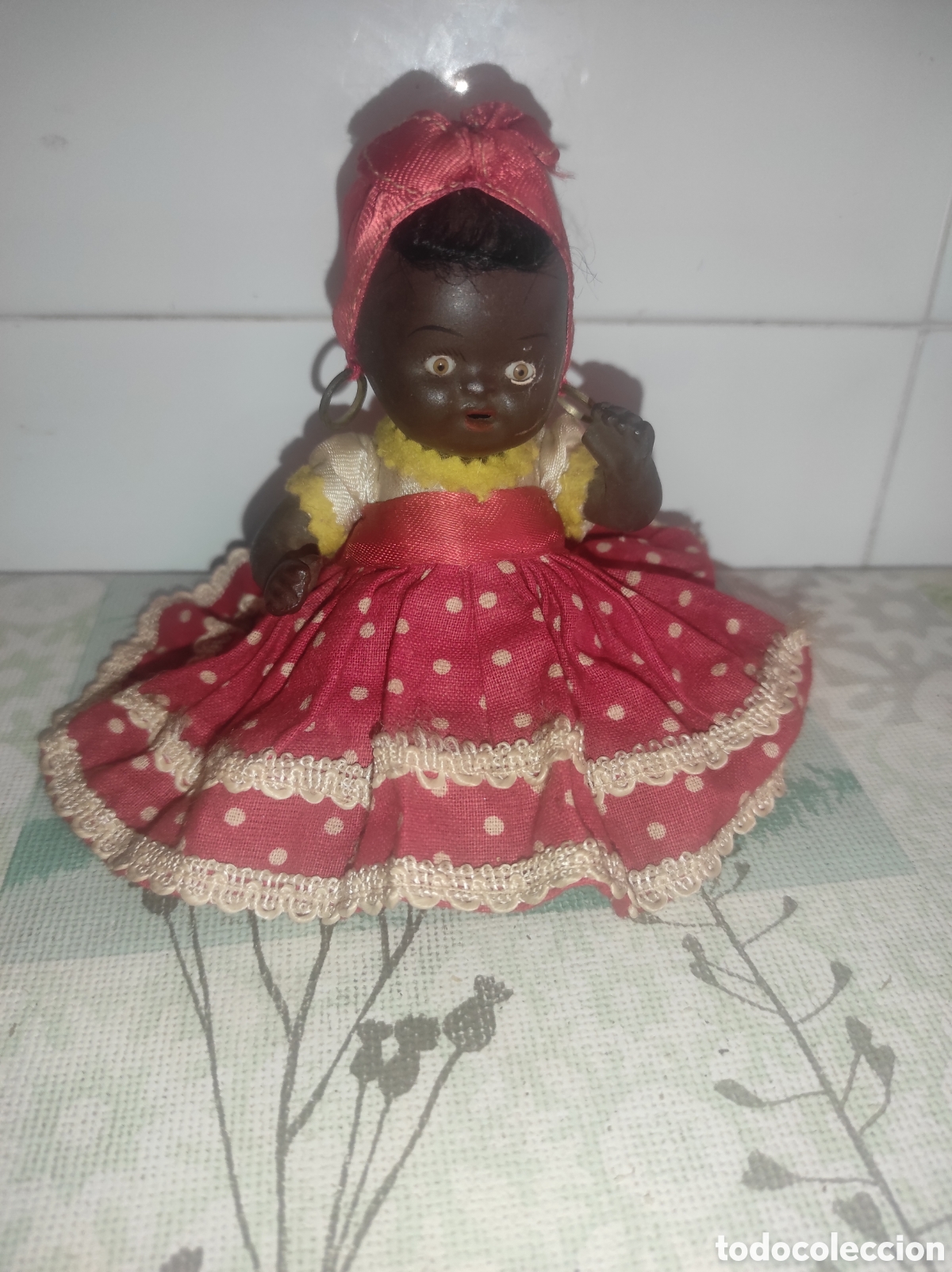 Mu&ntilde;eca espa&ntilde;ola clasica: Beb&eacute; negrito de terracota - Foto 1