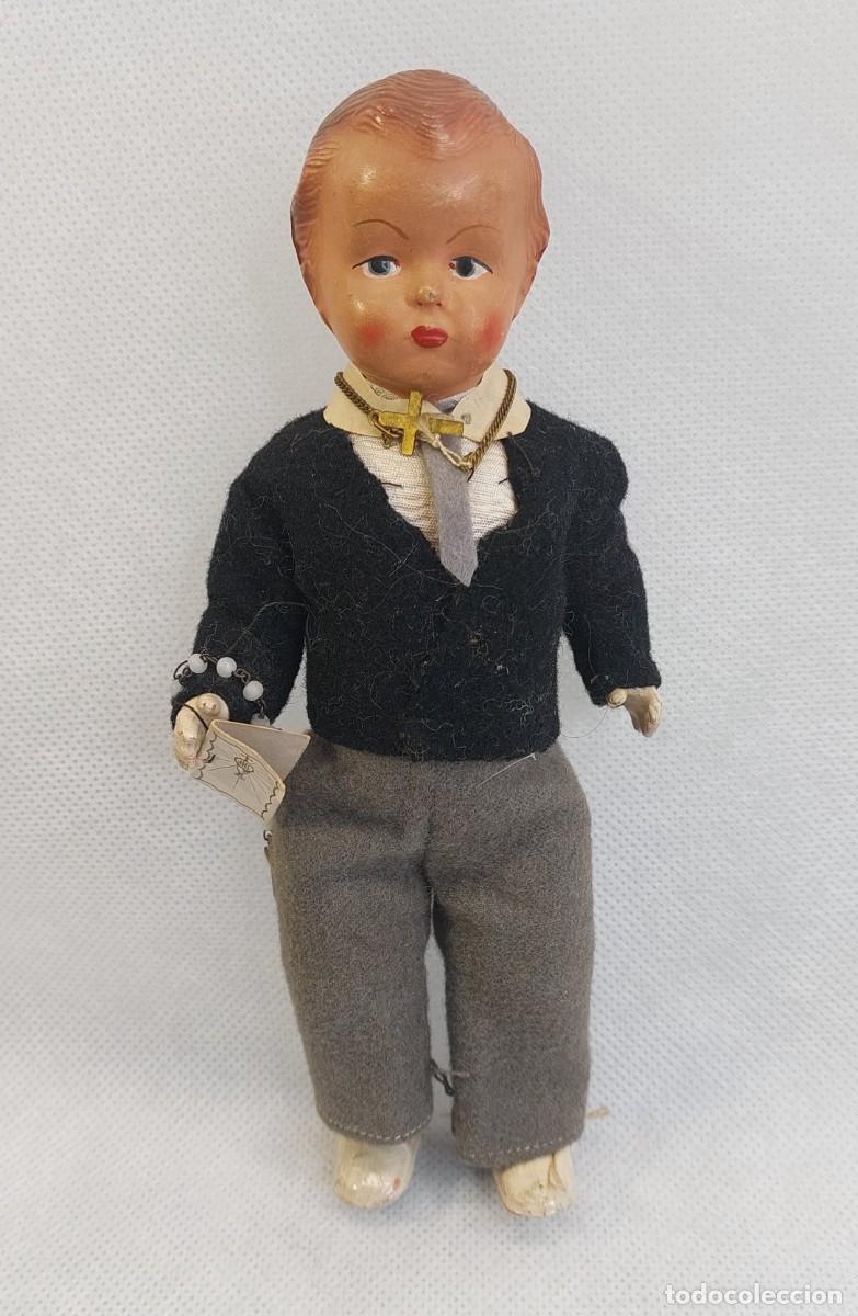 Mu&ntilde;eca espa&ntilde;ola clasica: MU&Ntilde;ECO DE CELULOIDE COMUNION ARTICULADO MIDE UNOS 18cm. - Foto 1