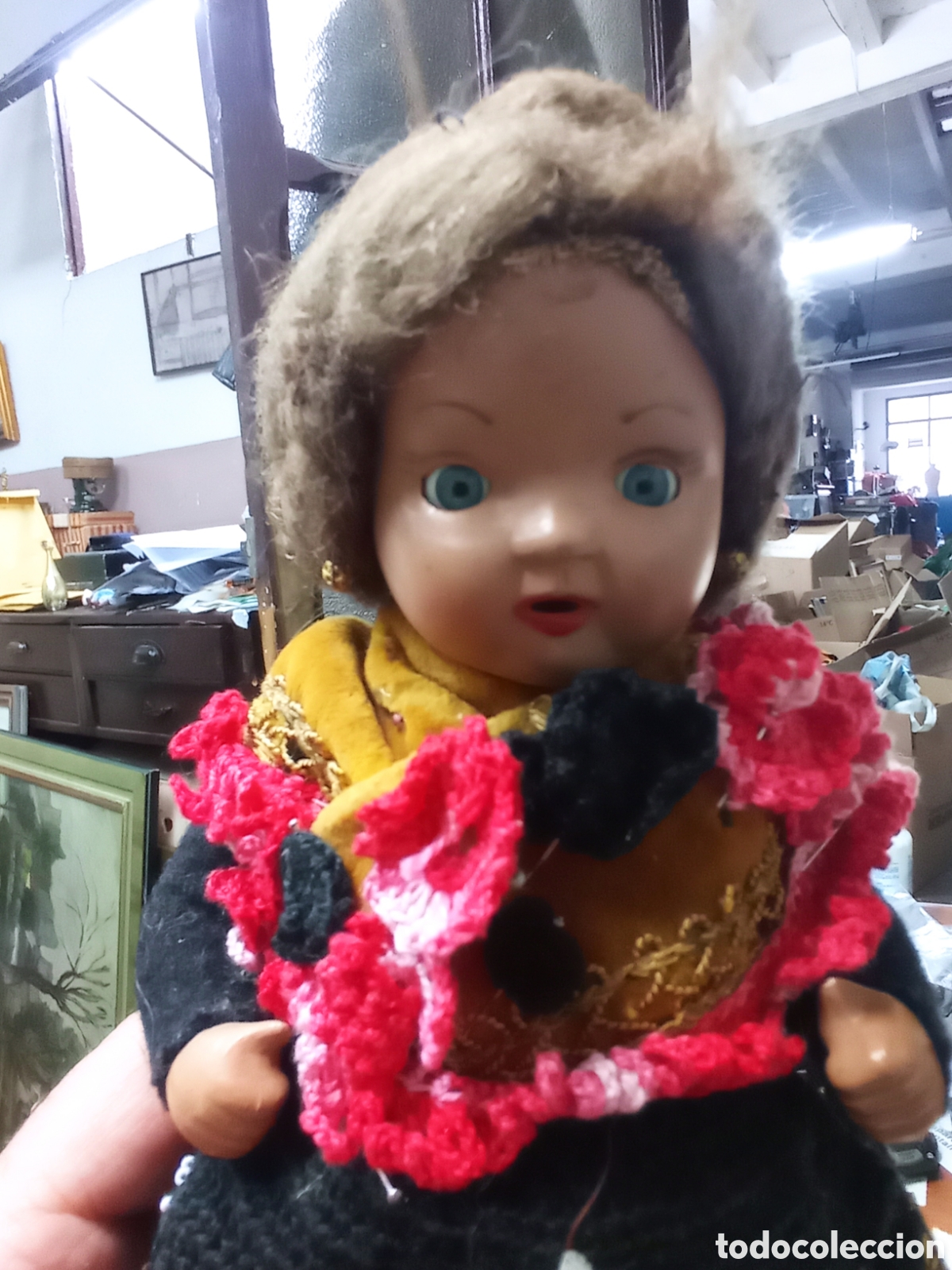Mu&ntilde;eca espa&ntilde;ola clasica: Antigua mu&ntilde;eca celuloide 25 cm. altura - Foto 1