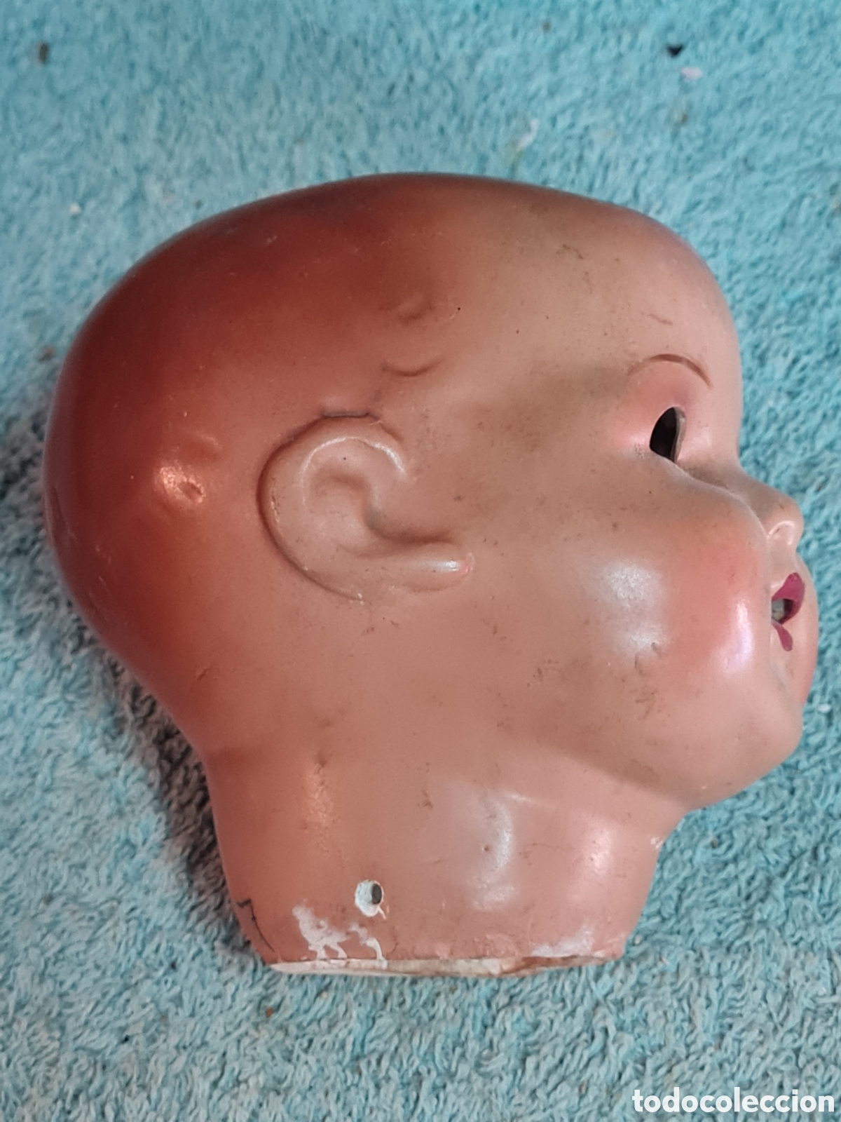 Mu&ntilde;eca espa&ntilde;ola clasica: Gran cabeza de mu&ntilde;eco antiguo - Foto 2