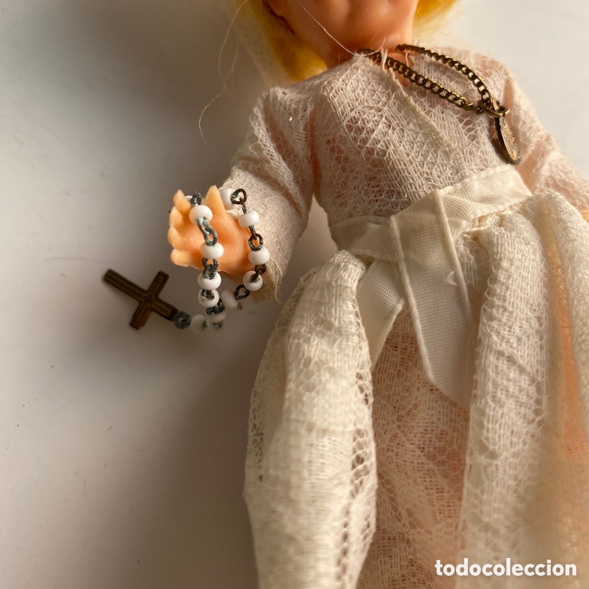 Mu&ntilde;eca espa&ntilde;ola clasica: Mu&ntilde;eca de celuloide 14 cm. primera comuni&oacute;n - Foto 3