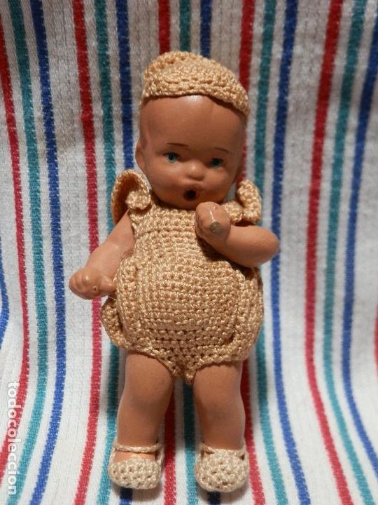 Mu&ntilde;eca espa&ntilde;ola clasica: ANTIGUO MU&Ntilde;EQUITO DE TERRACOTA, ,TRAJE ARTESANO, 9 CM
