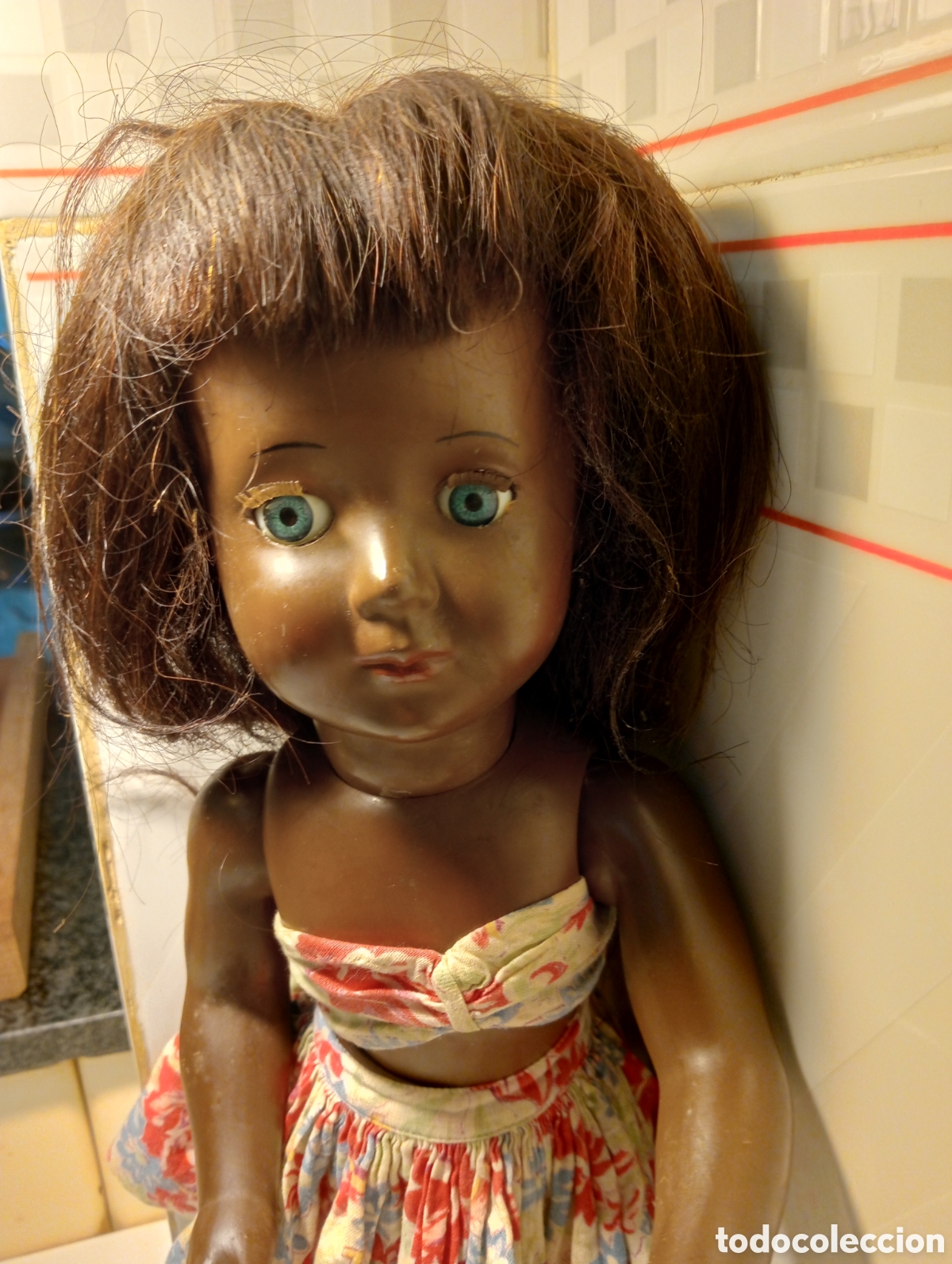 Mu&ntilde;eca espa&ntilde;ola clasica: Mu&ntilde;eca hawaiana celuloide - Foto 2