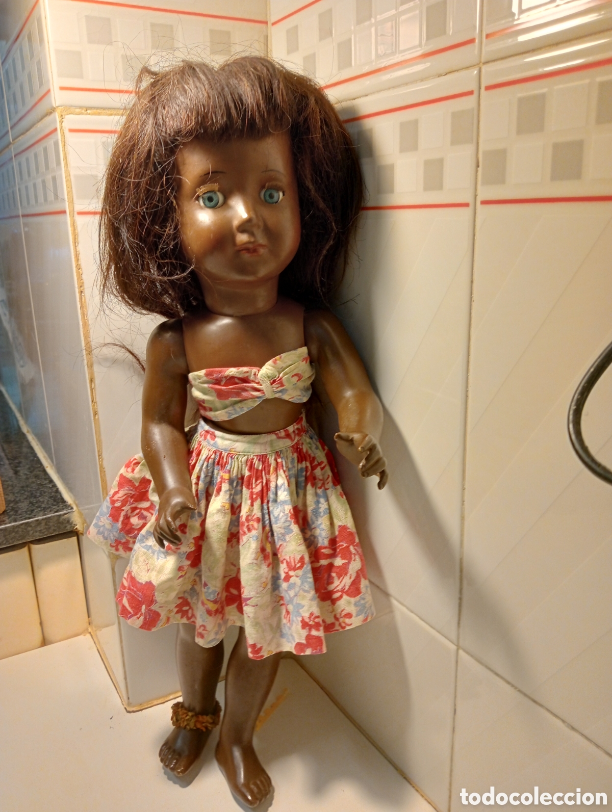 Mu&ntilde;eca espa&ntilde;ola clasica: Mu&ntilde;eca hawaiana celuloide - Foto 1