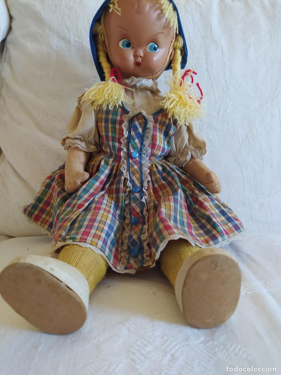 Mu&ntilde;eca espa&ntilde;ola clasica: Mu&ntilde;eca de trapo, cara de celuloide. 45cm - Foto 3