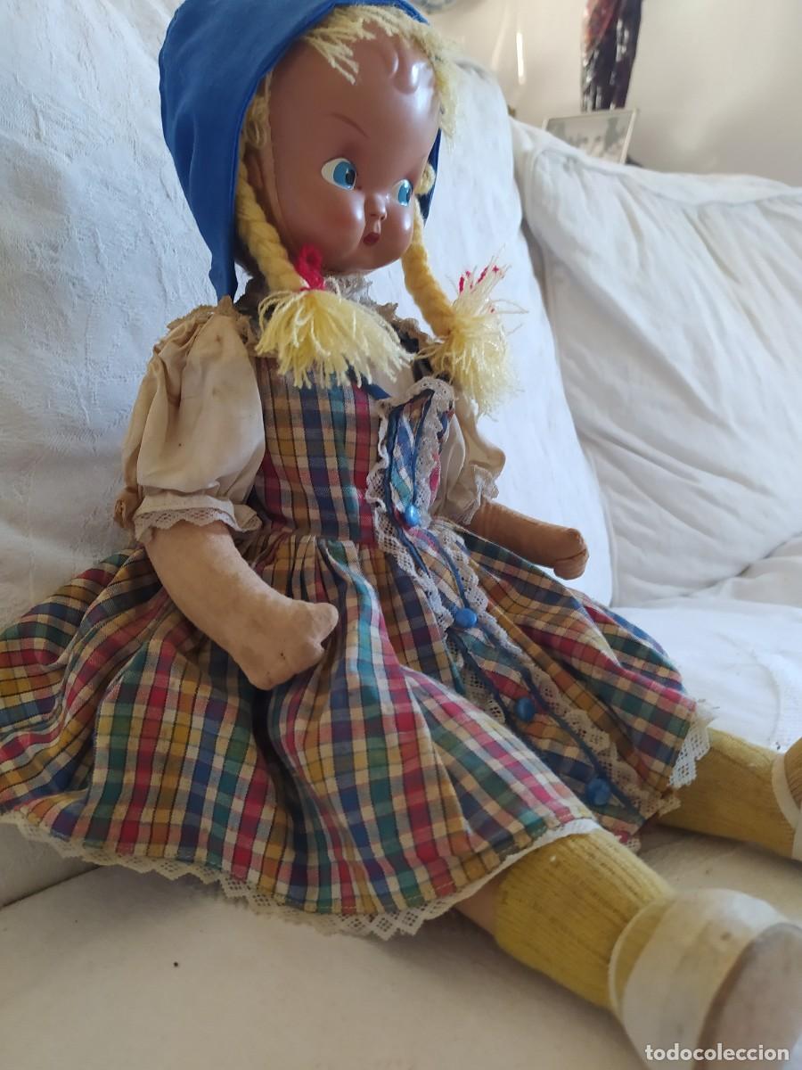 Mu&ntilde;eca espa&ntilde;ola clasica: Mu&ntilde;eca de trapo, cara de celuloide. 45cm - Foto 4