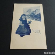 Muñeca española clasica: MUÑECA BELINDA TARJETA POSTAL EN TRAJE DE ASTURIANA