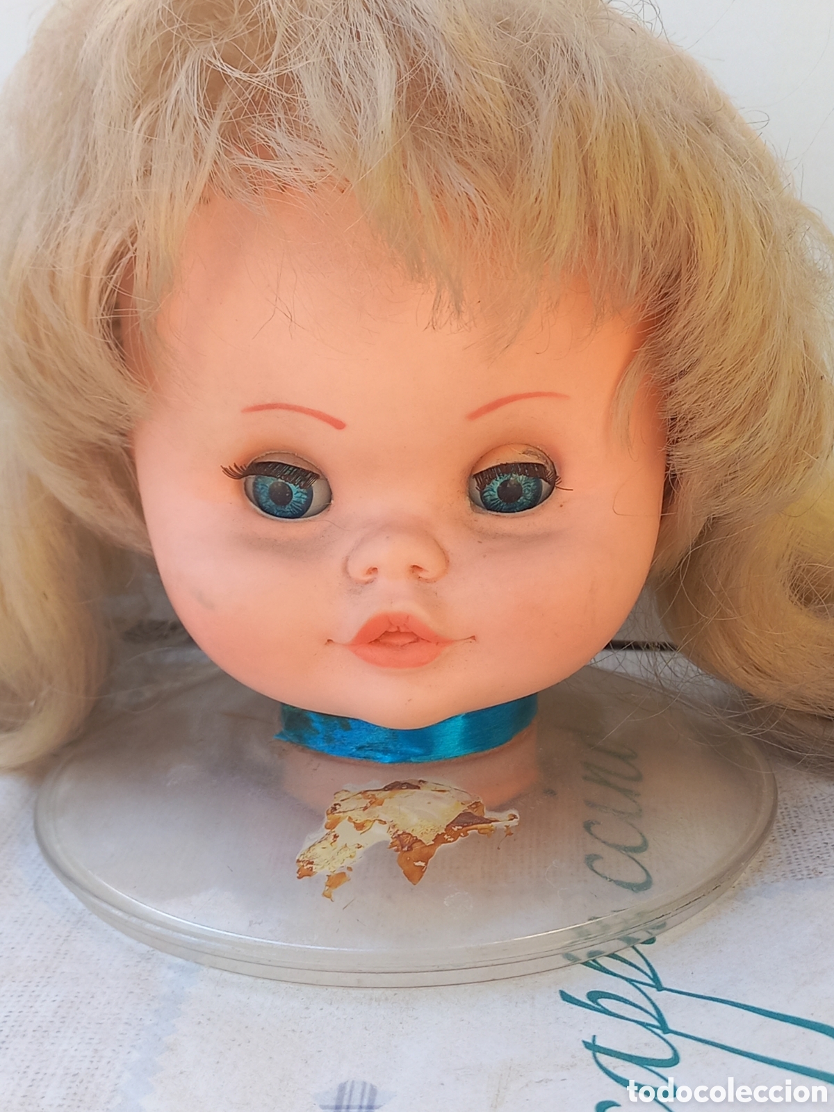 Mu&ntilde;eca espa&ntilde;ola clasica: Cabeza de mu&ntilde;eca expositor a&ntilde;os 70 - Foto 2