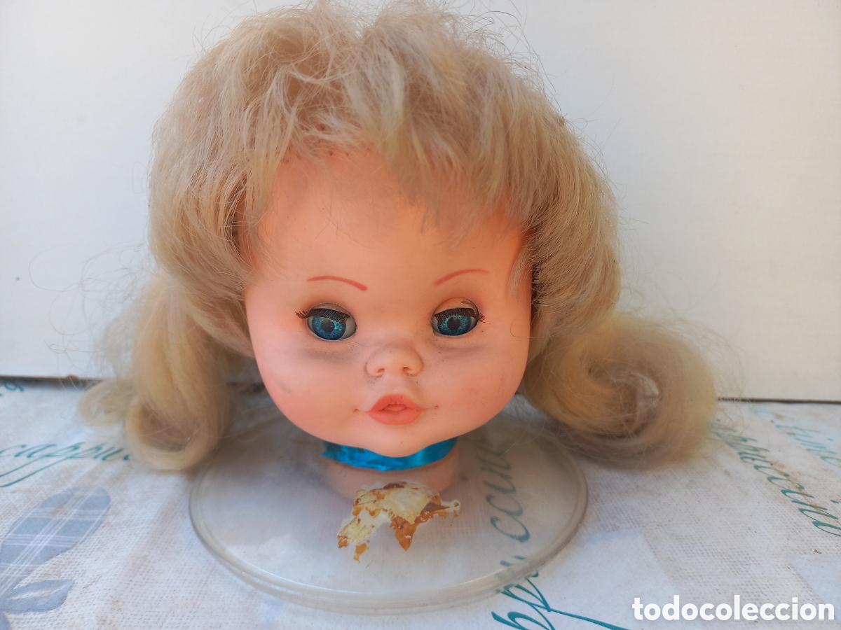 Mu&ntilde;eca espa&ntilde;ola clasica: Cabeza de mu&ntilde;eca expositor a&ntilde;os 70 - Foto 1