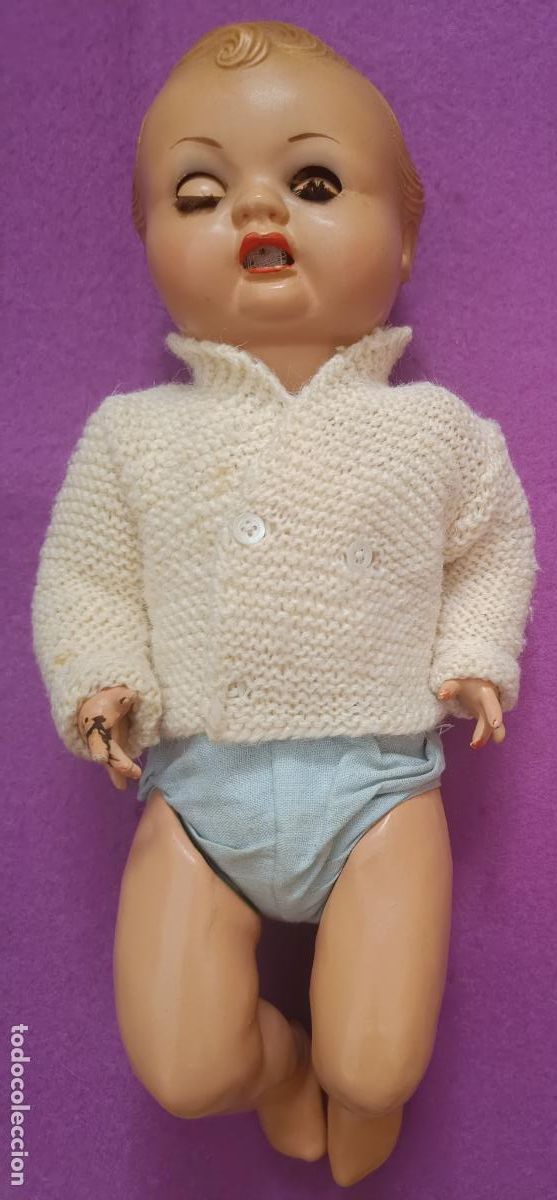 Mu&ntilde;eca espa&ntilde;ola clasica: MU&Ntilde;ECO PEPIN CABEZA CELULOIDE CON CAJA MIDE APROX. 32 CMS - Foto 3