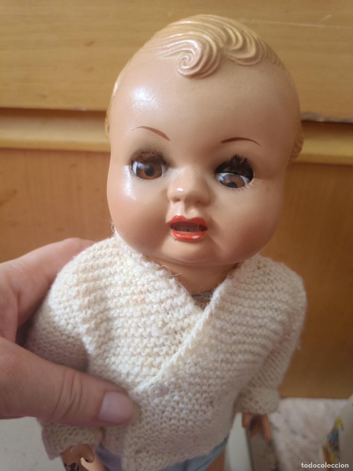 Mu&ntilde;eca espa&ntilde;ola clasica: MU&Ntilde;ECO PEPIN CABEZA CELULOIDE CON CAJA MIDE APROX. 32 CMS - Foto 1