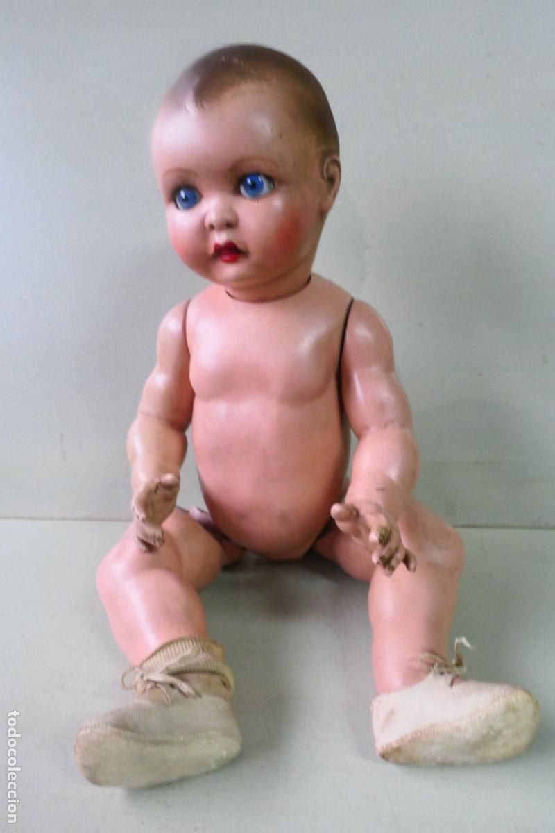 Mu&ntilde;eca espa&ntilde;ola clasica: Antiguo Mu&ntilde;eco beb&eacute;, bebote de composicion. - Foto 2