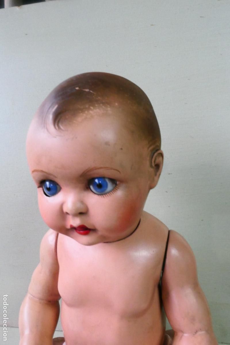 Mu&ntilde;eca espa&ntilde;ola clasica: Antiguo Mu&ntilde;eco beb&eacute;, bebote de composicion. - Foto 3