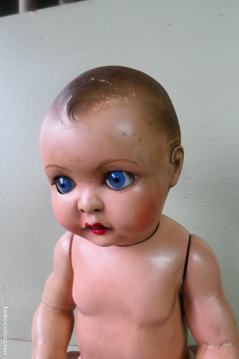 Mu&ntilde;eca espa&ntilde;ola clasica: Antiguo Mu&ntilde;eco beb&eacute;, bebote de composicion. - Foto 4