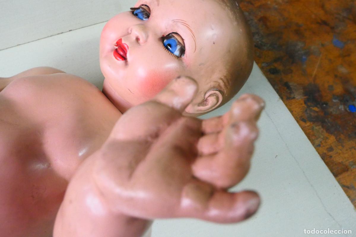 Mu&ntilde;eca espa&ntilde;ola clasica: Antiguo Mu&ntilde;eco beb&eacute;, bebote de composicion. - Foto 8