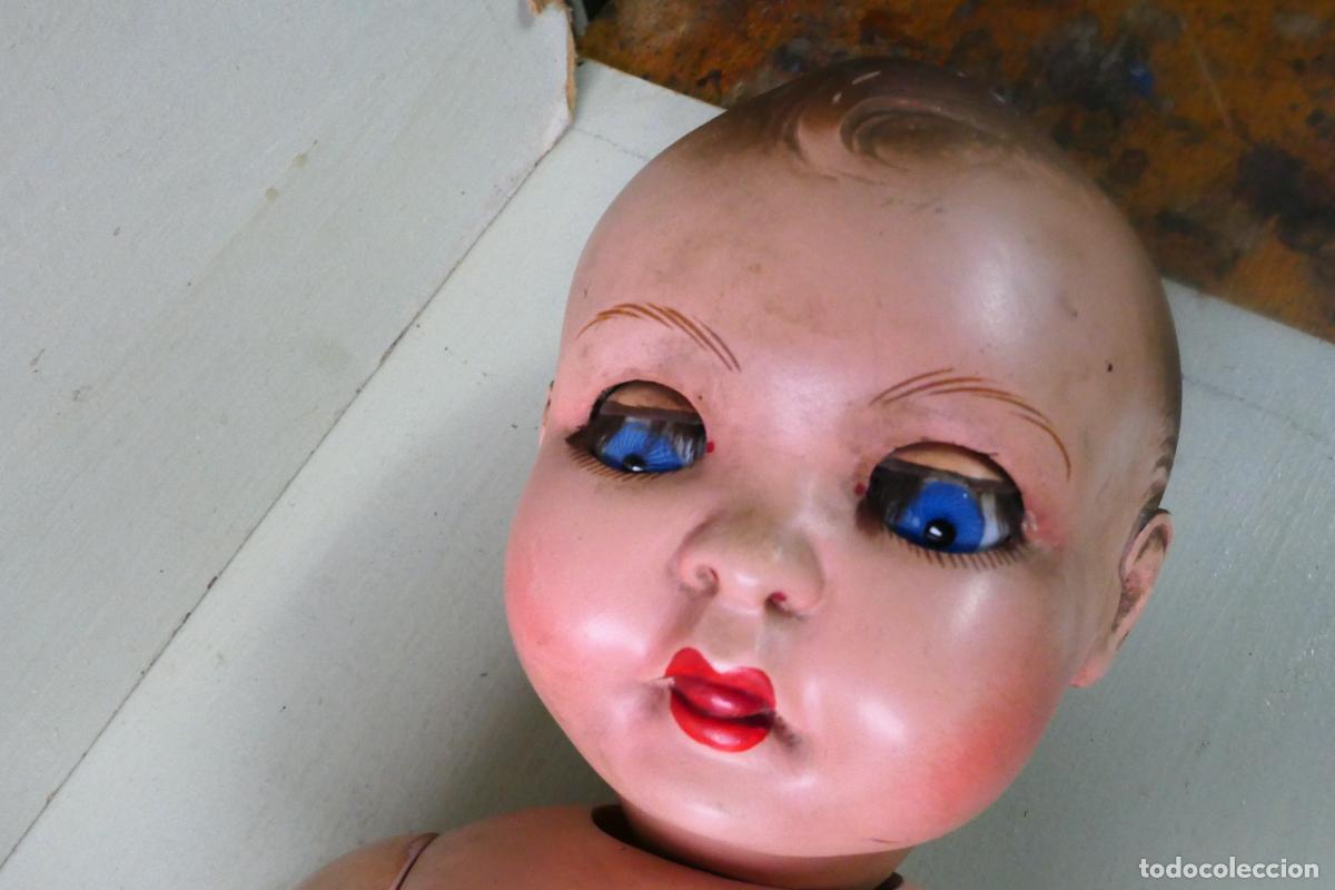 Mu&ntilde;eca espa&ntilde;ola clasica: Antiguo Mu&ntilde;eco beb&eacute;, bebote de composicion. - Foto 9