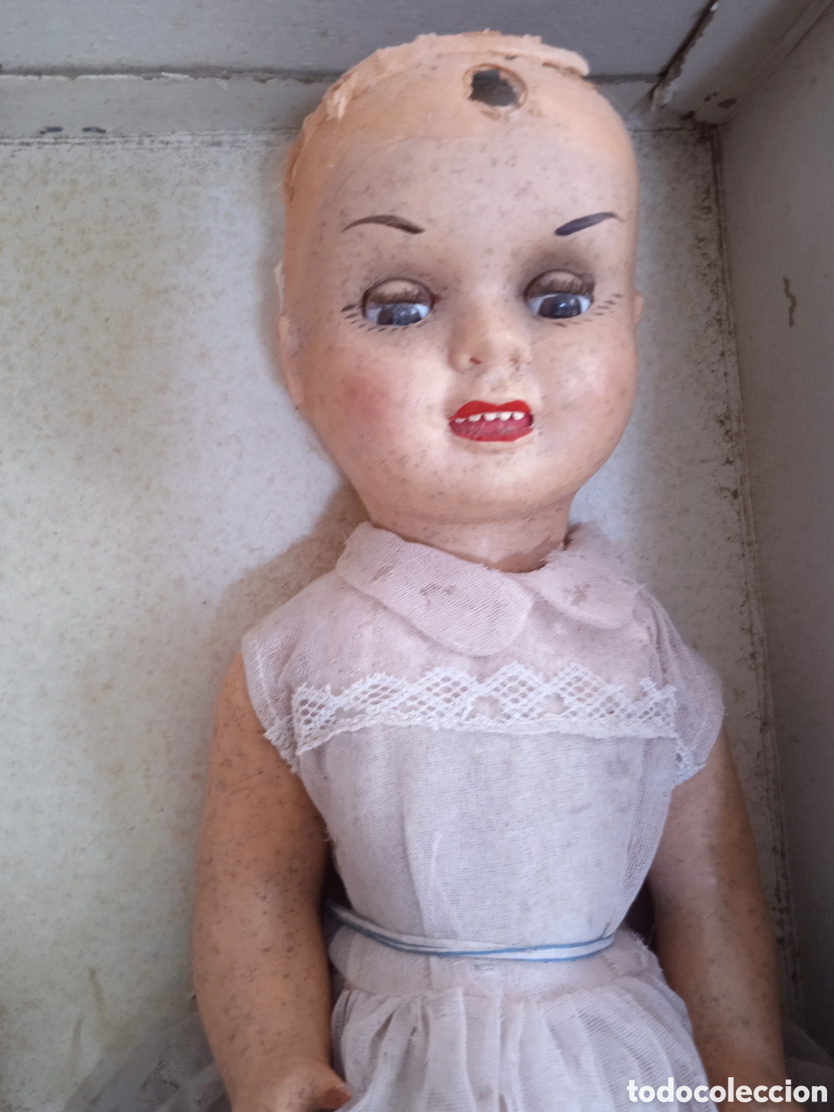Mu&ntilde;eca espa&ntilde;ola clasica: Mu&ntilde;eca antigua en su caja - Foto 2