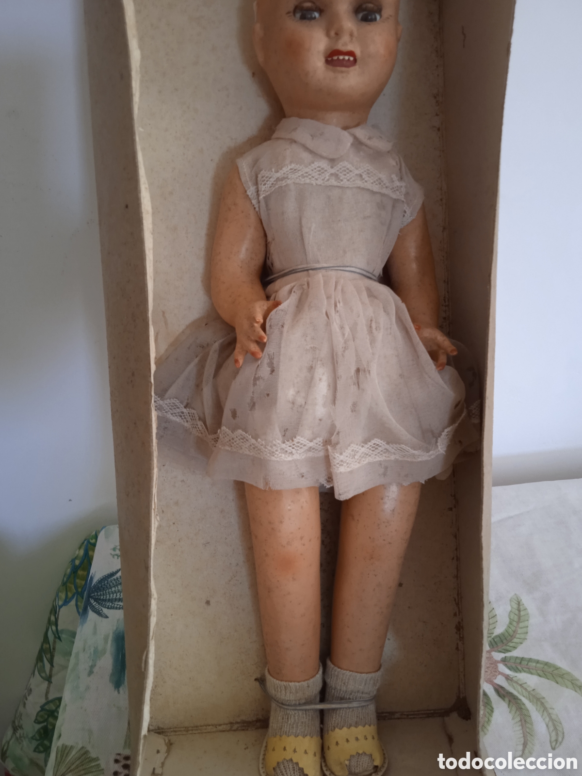 Mu&ntilde;eca espa&ntilde;ola clasica: Mu&ntilde;eca antigua en su caja - Foto 3