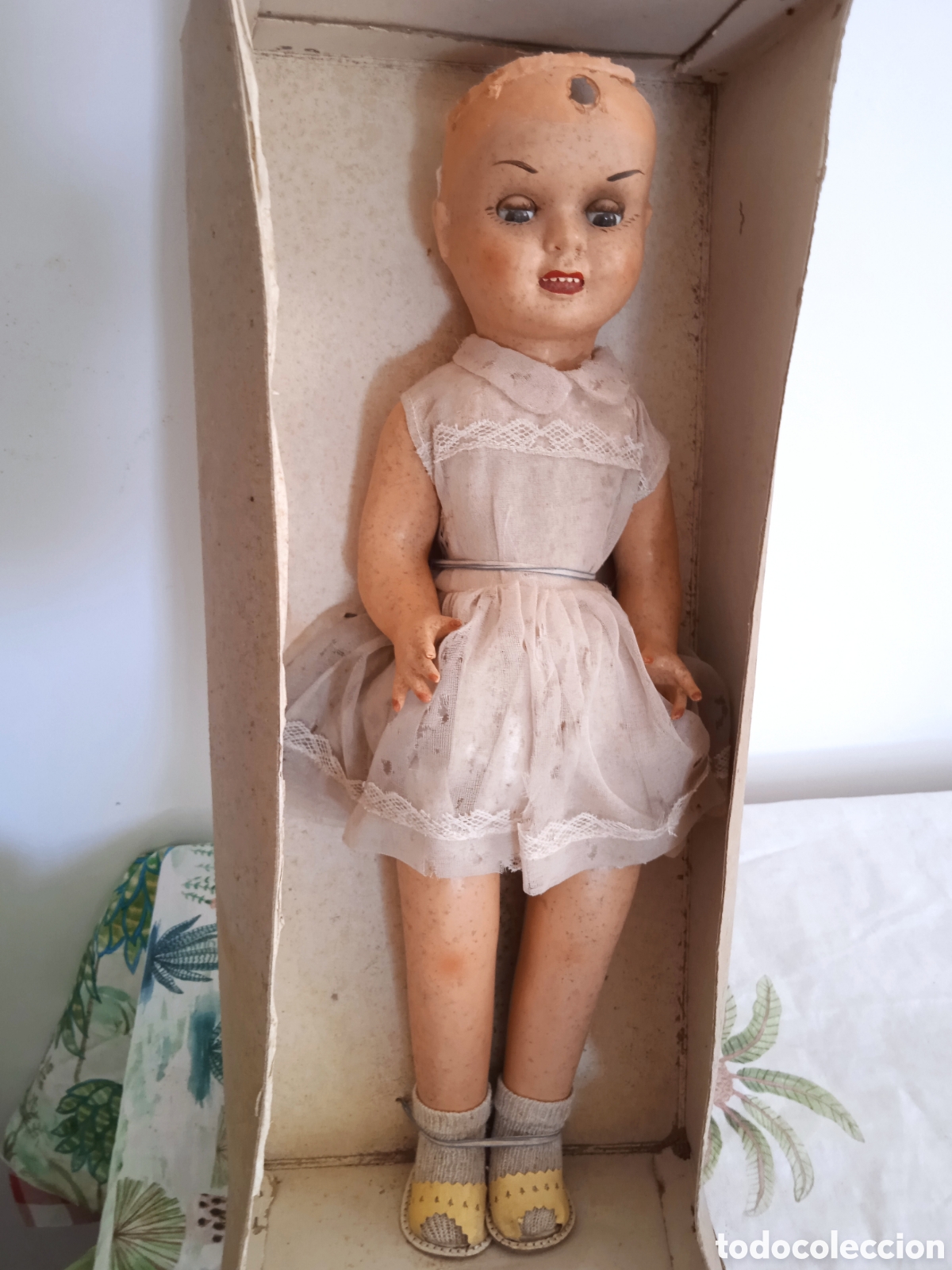 Mu&ntilde;eca espa&ntilde;ola clasica: Mu&ntilde;eca antigua en su caja - Foto 1