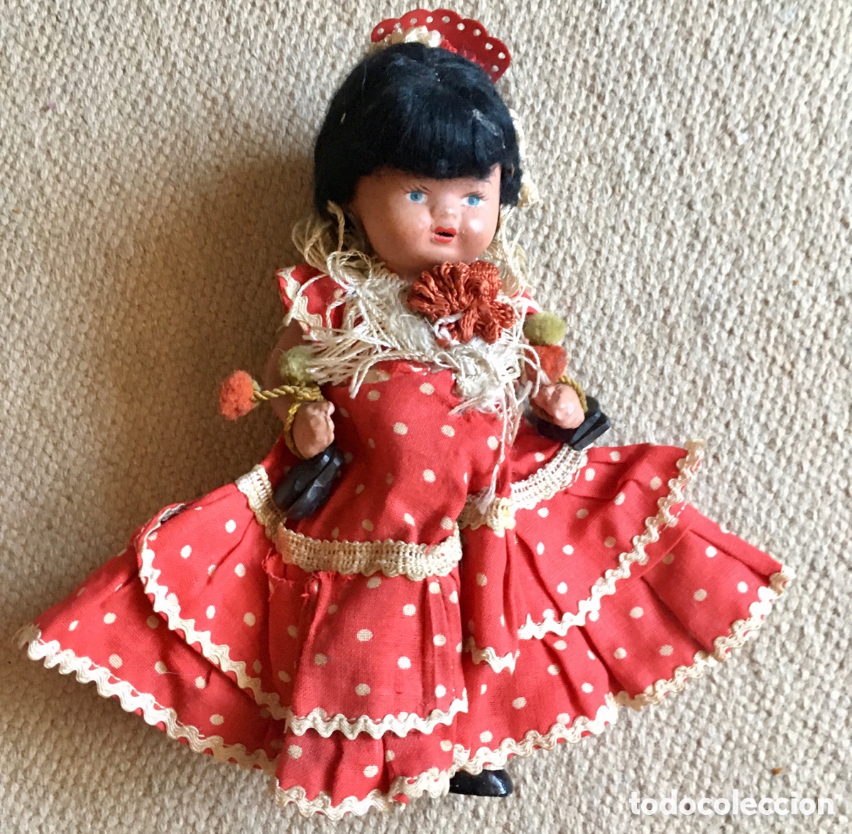 Mu&ntilde;eca espa&ntilde;ola clasica: Peque&ntilde;a mu&ntilde;eca de terracota - Foto 1