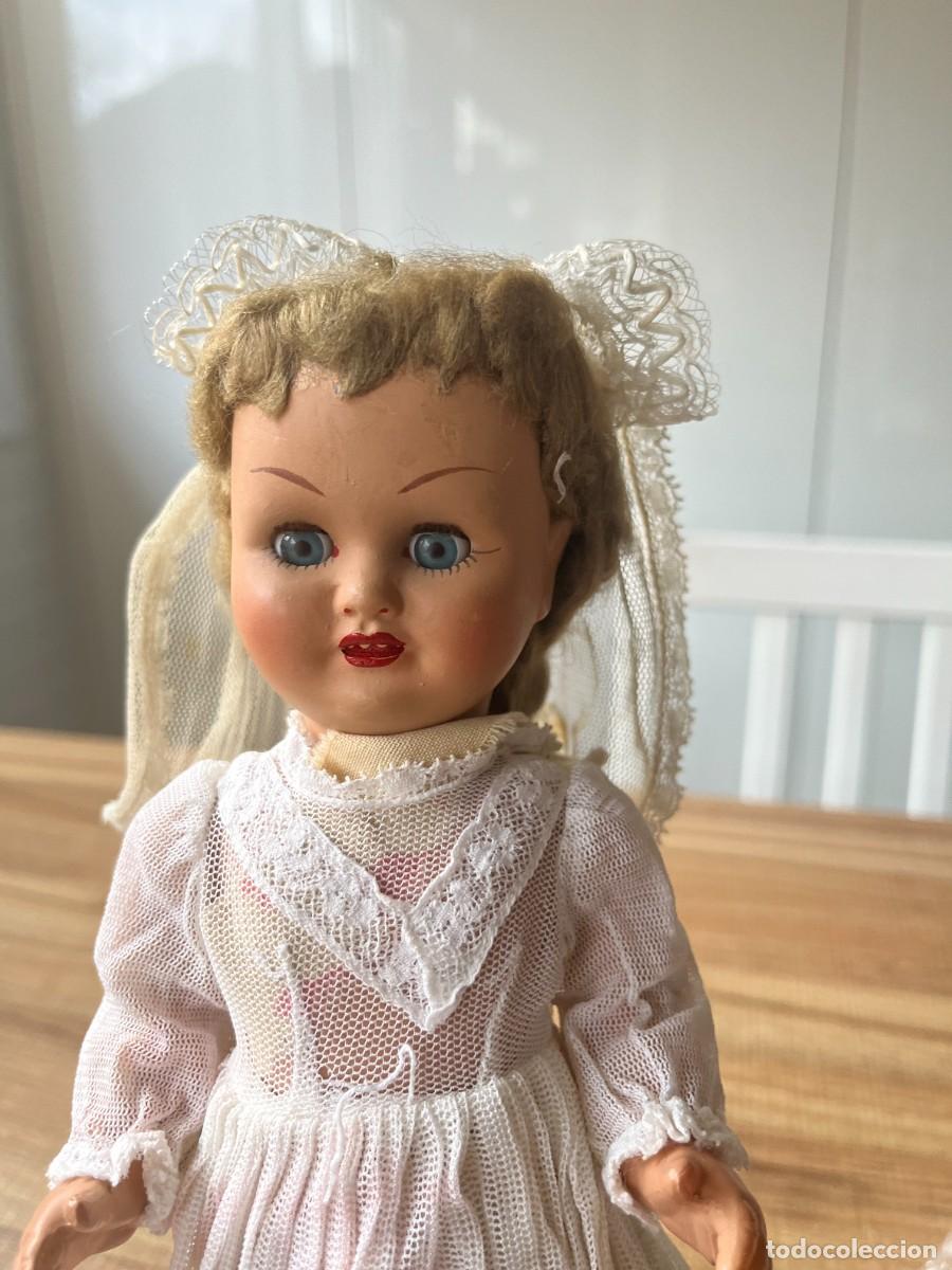 Mu&ntilde;eca espa&ntilde;ola clasica: Mu&ntilde;eca antigua de comuni&oacute;n tipo Teres&iacute;n - Foto 3
