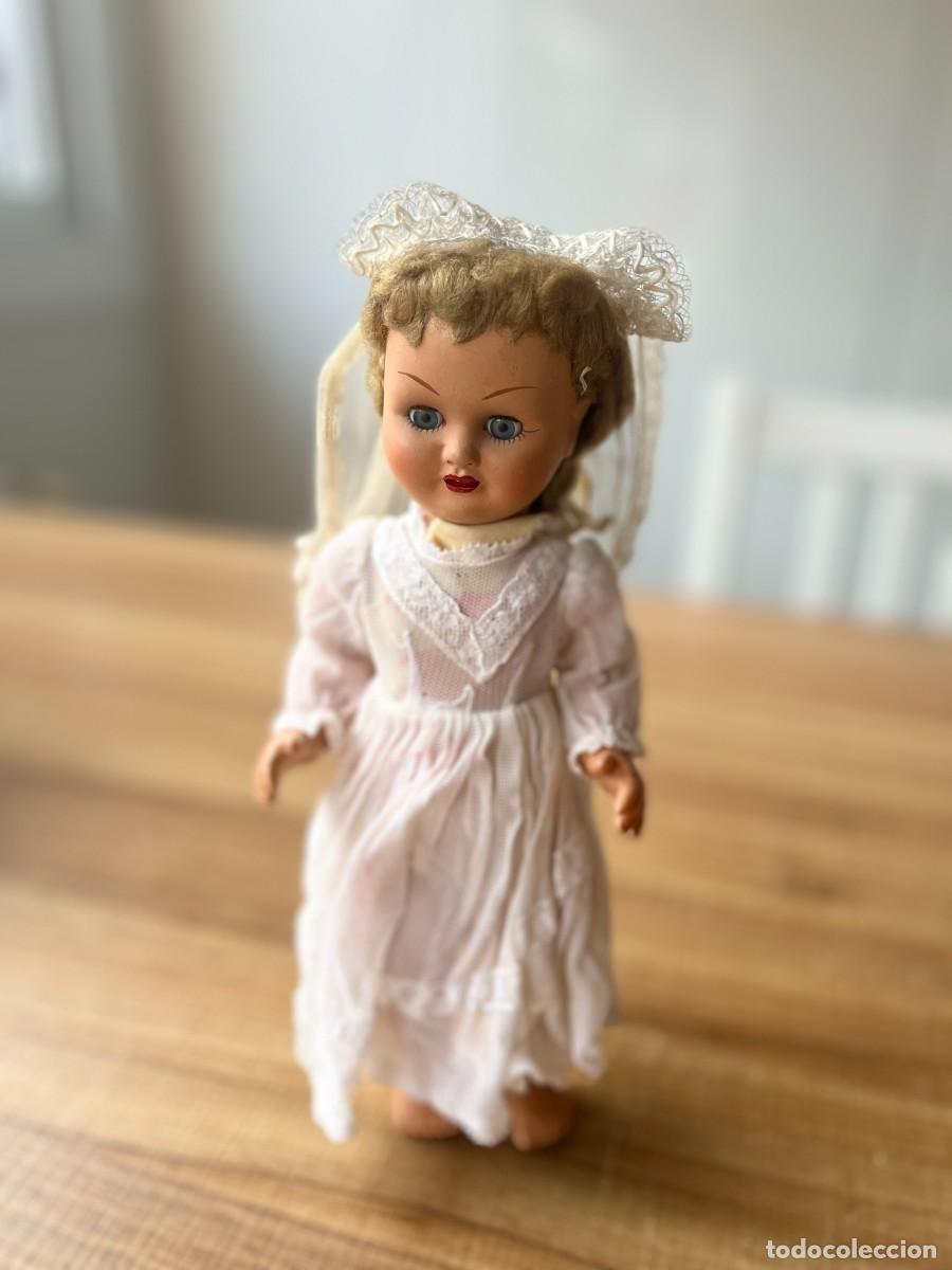 Mu&ntilde;eca espa&ntilde;ola clasica: Mu&ntilde;eca antigua de comuni&oacute;n tipo Teres&iacute;n - Foto 5