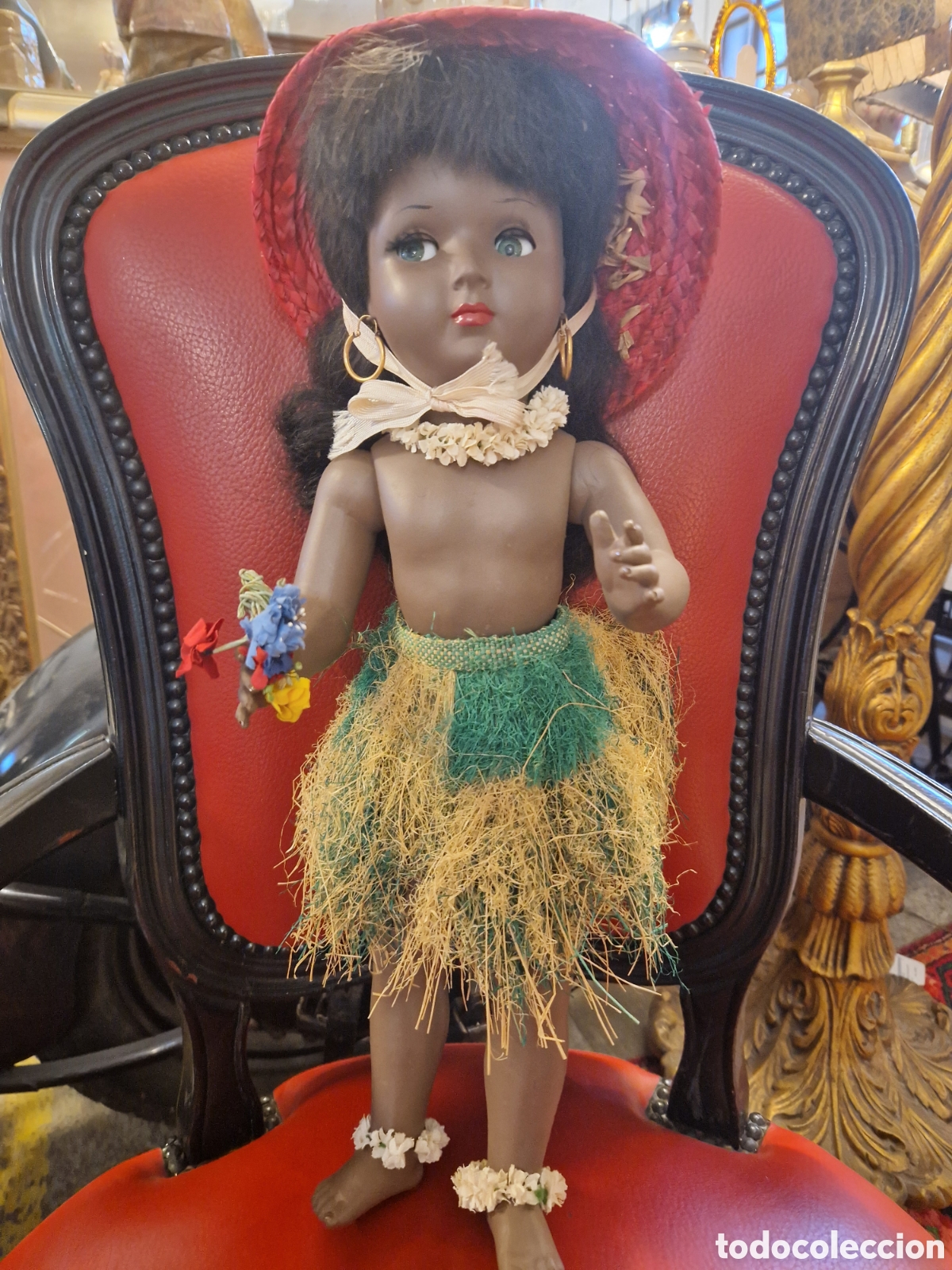 Mu&ntilde;eca espa&ntilde;ola clasica: Mu&ntilde;eca de celuloide LINDA de Icsa hawaiana - Foto 1