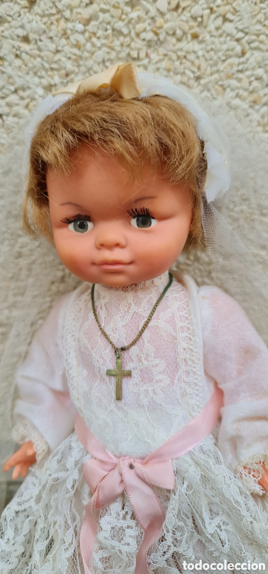 Mu&ntilde;eca espa&ntilde;ola clasica: Mu&ntilde;eca primera comuni&oacute;n a&ntilde;os 60-70 - Foto 2