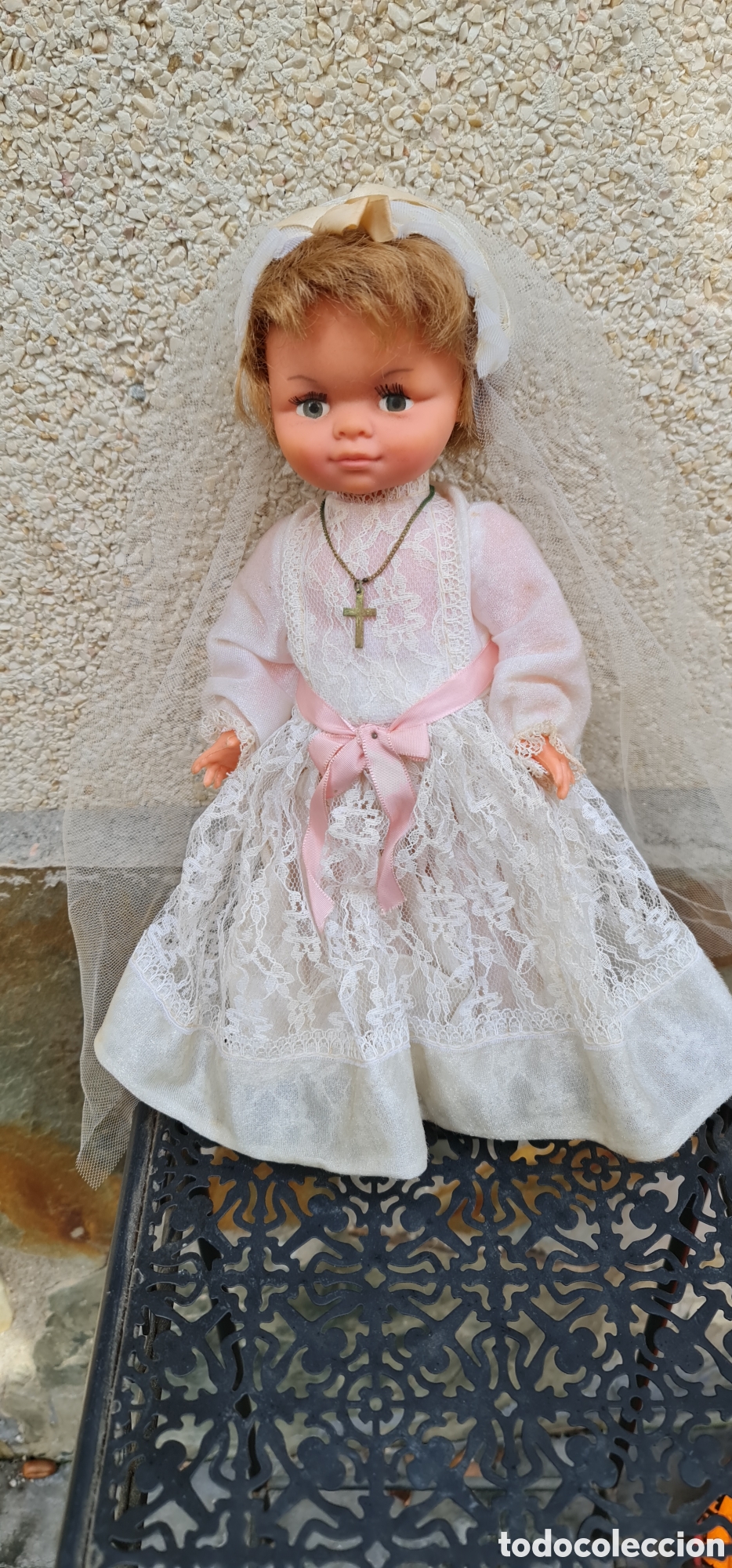 Mu&ntilde;eca espa&ntilde;ola clasica: Mu&ntilde;eca primera comuni&oacute;n a&ntilde;os 60-70 - Foto 1