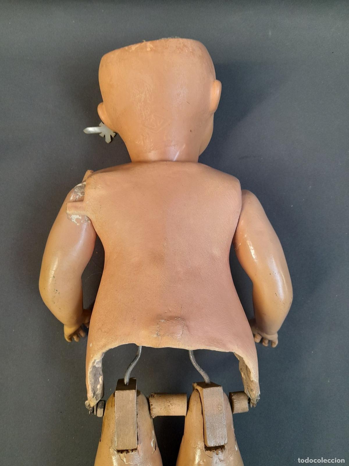 Mu&ntilde;eca espa&ntilde;ola clasica: MUNECA ANDADORA COMPOSICION. MARCA SV. CA 1940 - Foto 4