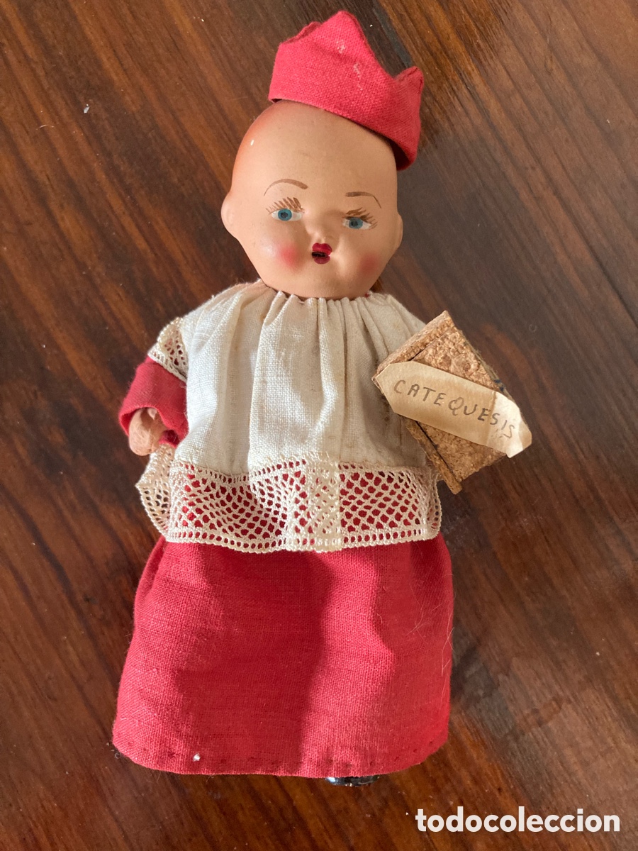Mu&ntilde;eca espa&ntilde;ola clasica: Mu&ntilde;eco de barro monaguillo 14cm - Foto 1