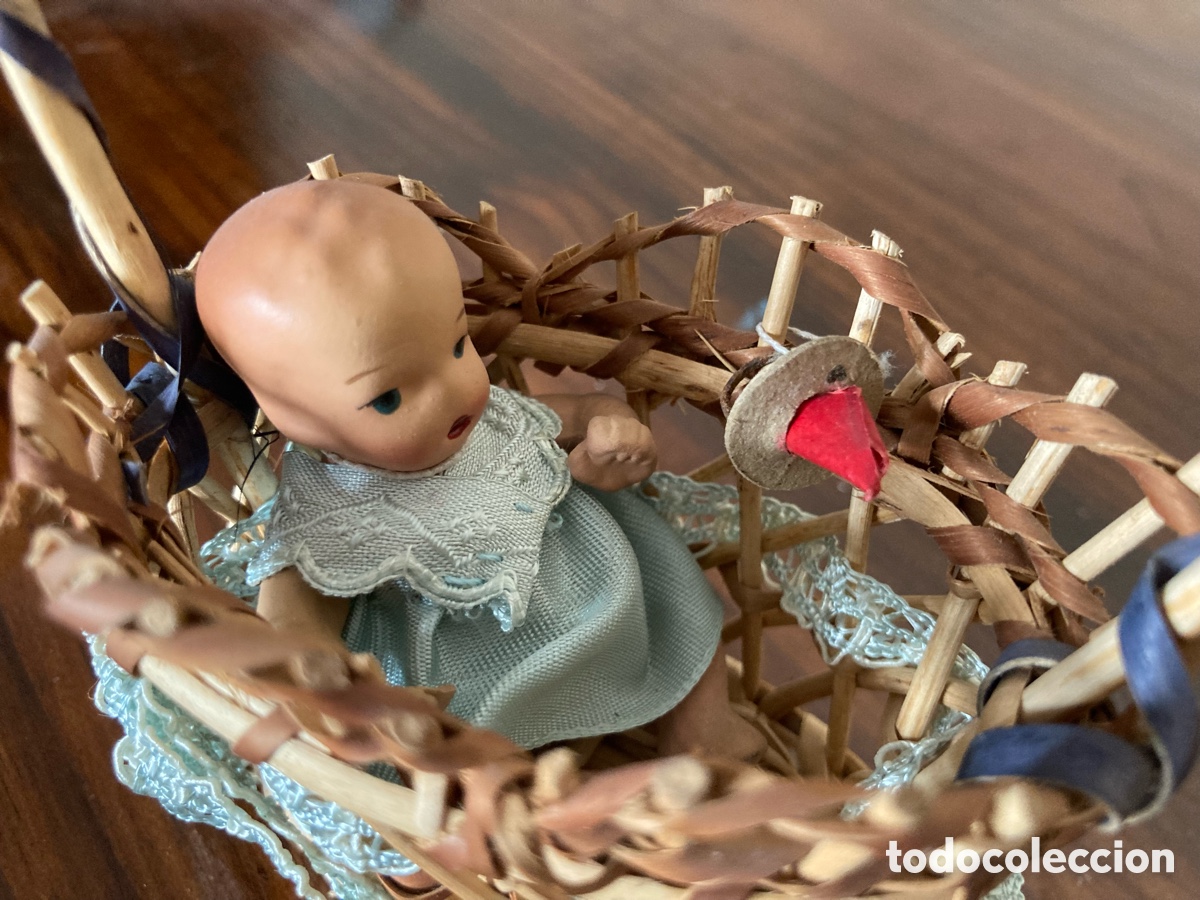 Mu&ntilde;eca espa&ntilde;ola clasica: Cestito con mini bebe de barro - Foto 2