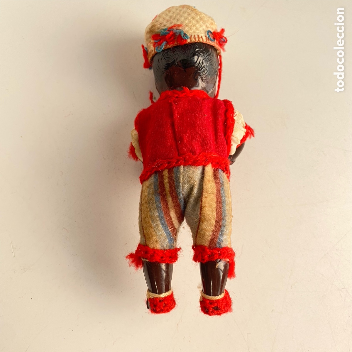 Mu&ntilde;eca espa&ntilde;ola clasica: Mu&ntilde;eco negro celuloide ojos durmientes 17 cm. - Foto 4